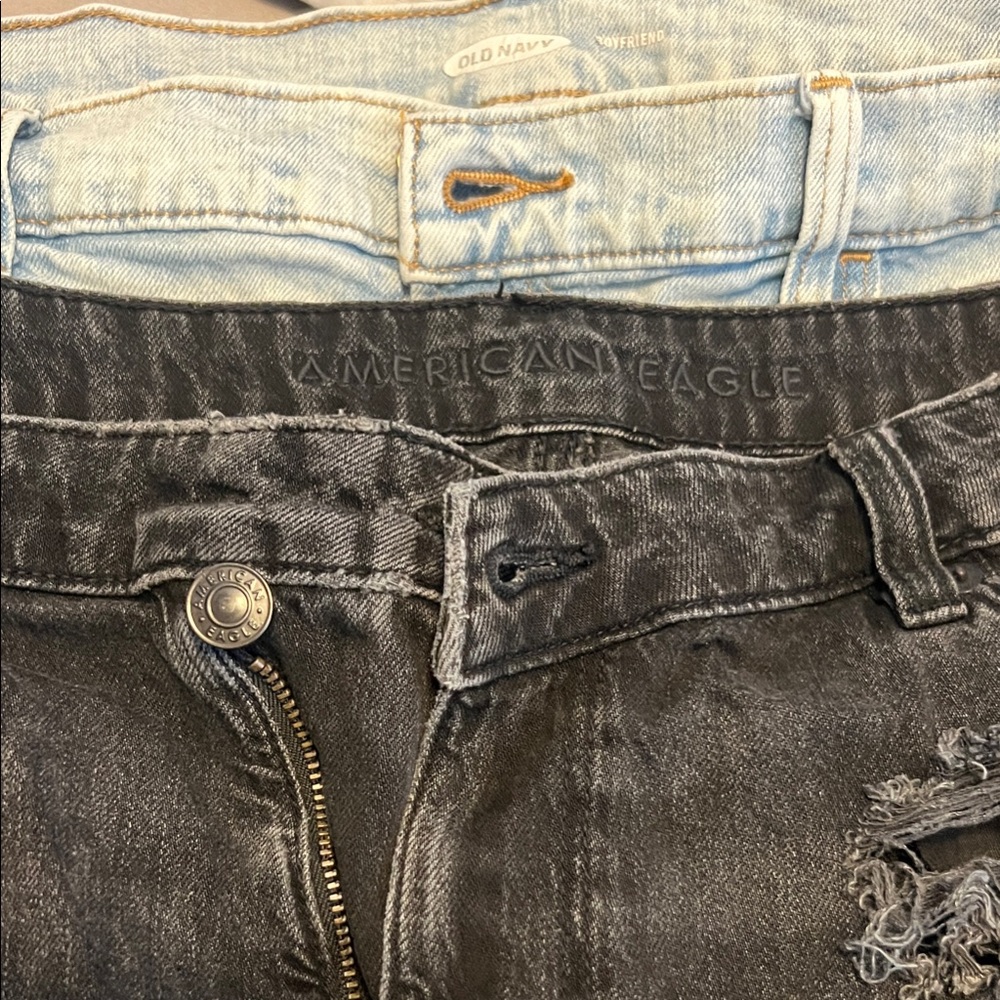 2 pair Distressed Shorts: AE and Old Navy